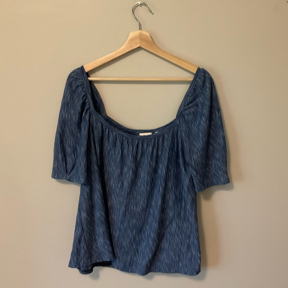 Anthro Postage Stamp Peasant Top